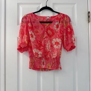 Joie Pink Floral Blouse
